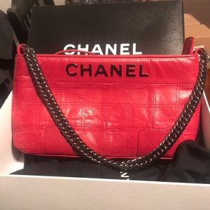 Red Chanel chain purse